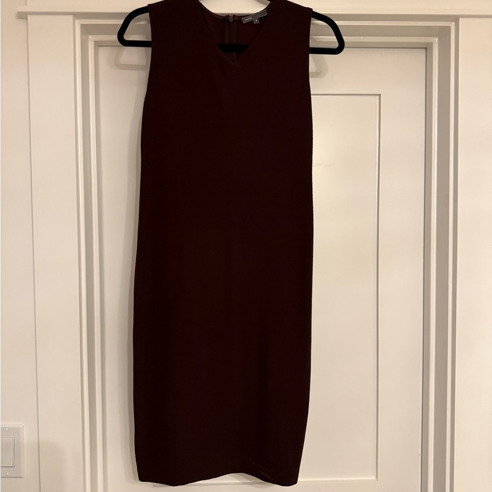 Vince Brown Mini Sheath Dress Sleeveless for Cocktail